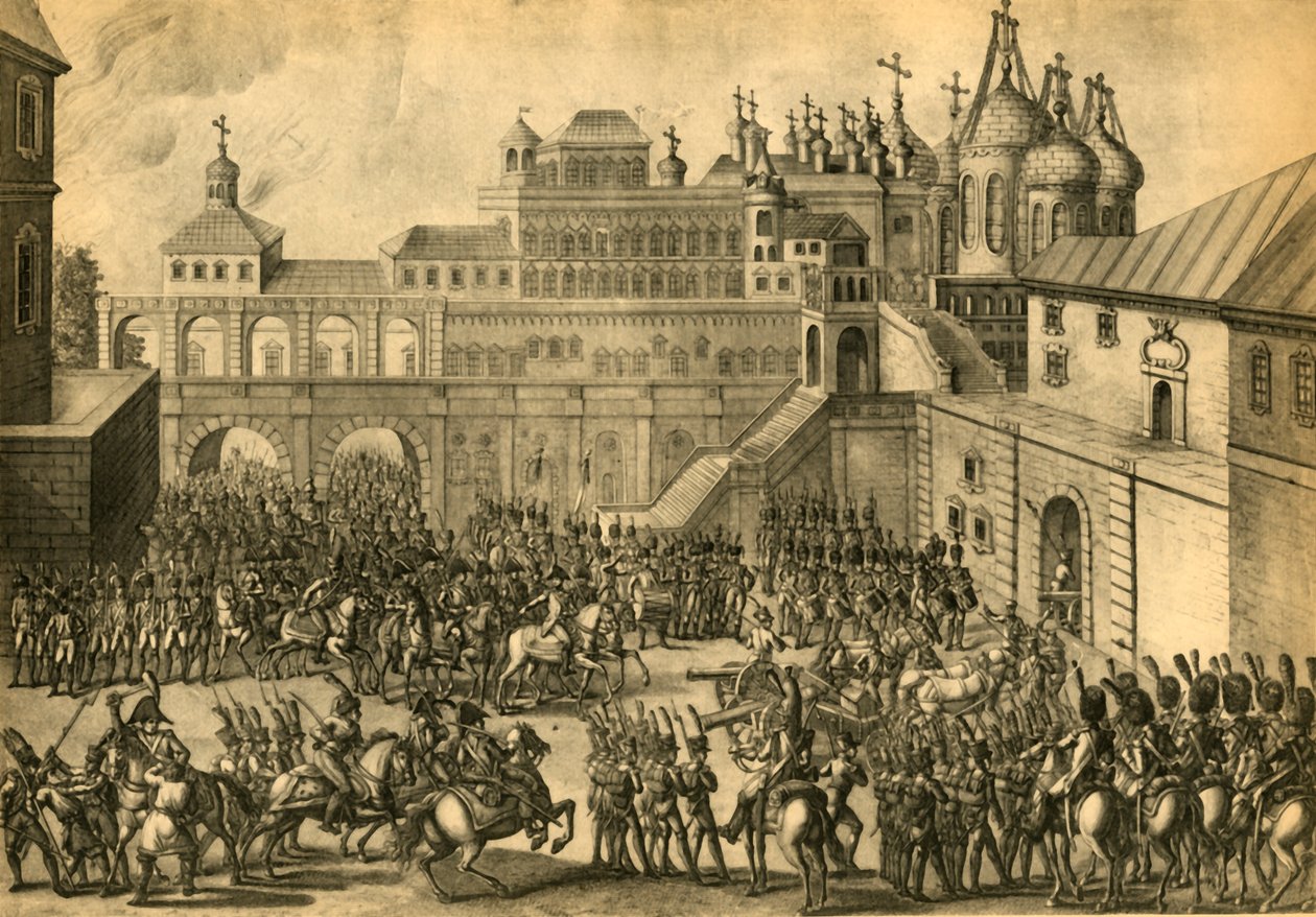 Franskmennene går inn i byen Moskva, september 1812, 1921. av Unbekannt
