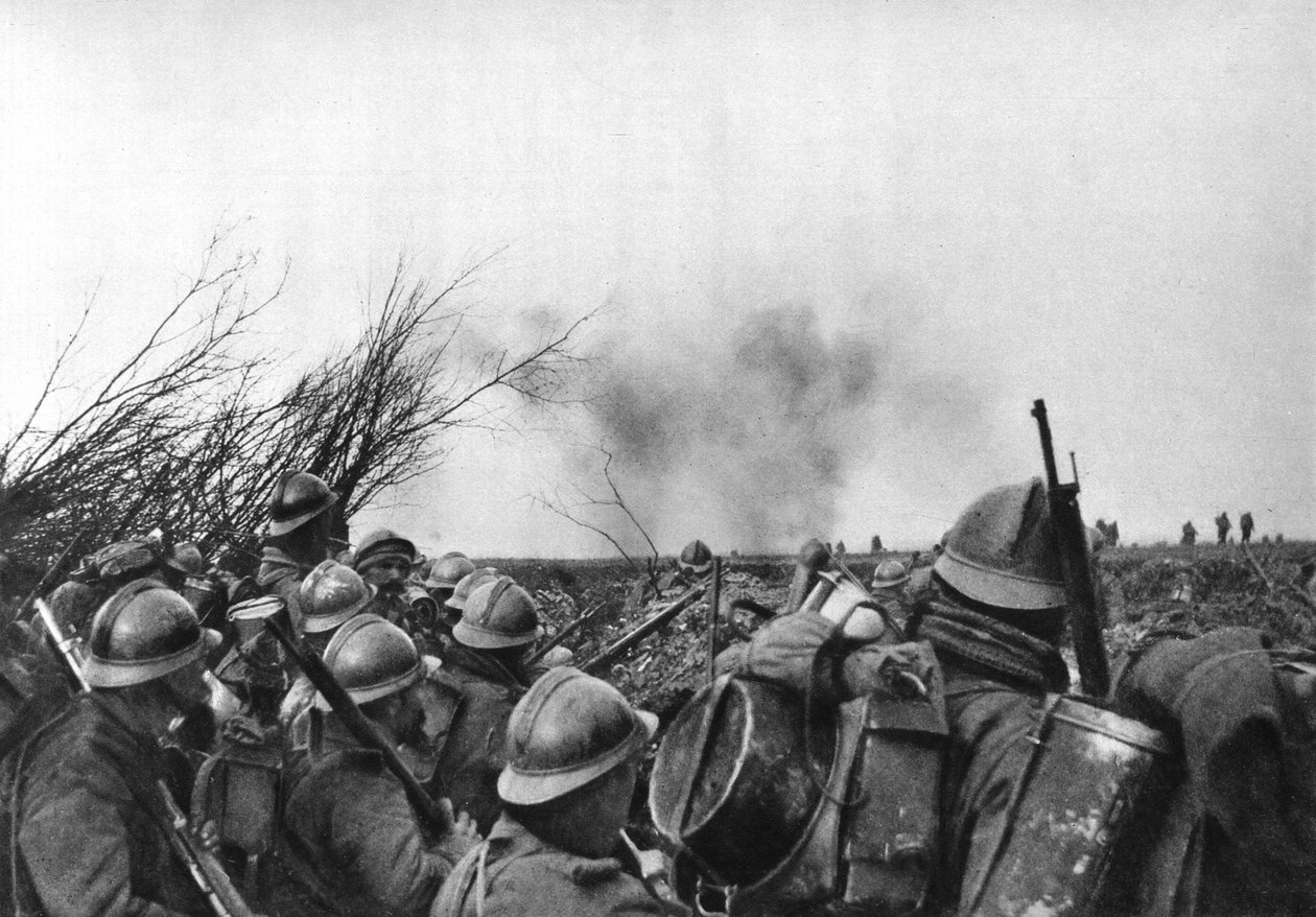 Den franske frontlinjen ved Douaumont, Verdun, Frankrike, 25. februar 1916 av Unbekannt