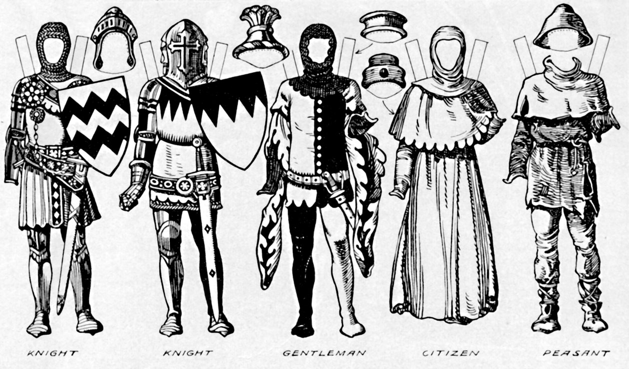 The Gallery of Costume: Kjoler slitt i de siste årene av Edward IIIs regjeringstid, c1934 av Unbekannt