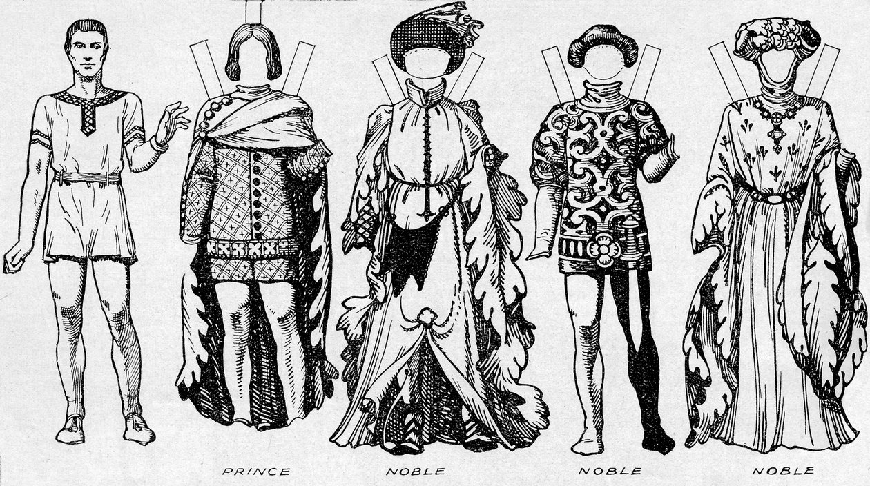 The Gallery of Costume: Kjoler slitt i de siste årene av Edward IIIs regjeringstid, c1934 av Unbekannt