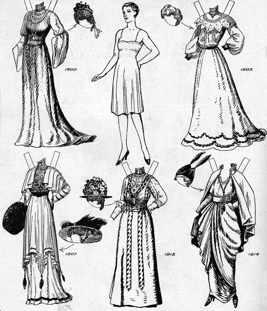 The Gallery of Historic Costume: Kjoler båret i løpet av det tjuende århundre, c1934 av Unbekannt