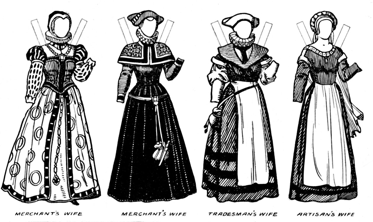 The Gallery of Historic Costume: Noen av kjolene slitt i Elizabeth
