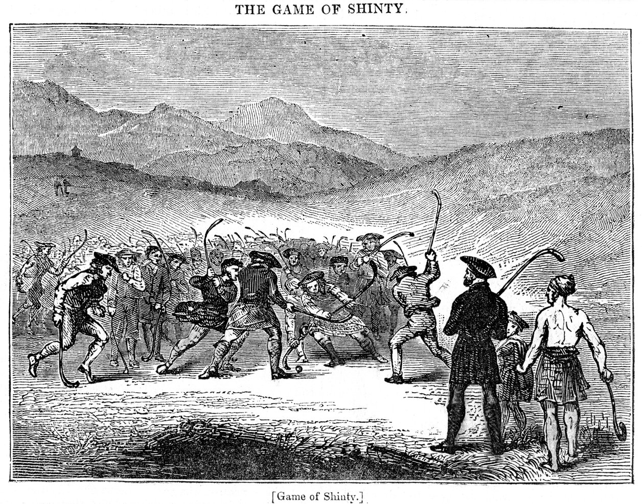 The Game of Shinty, 1700- eller 1800-tallet av Unbekannt