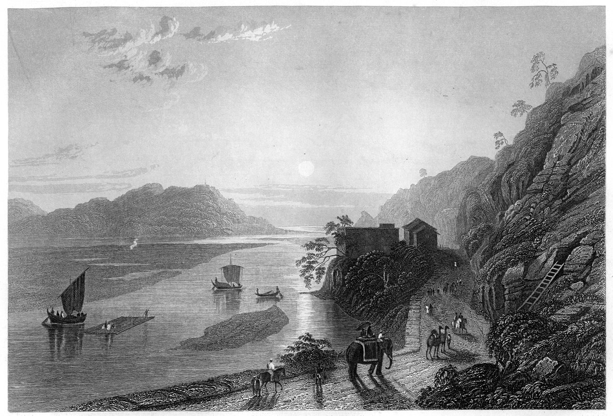 Ganges kommer inn på slettene nær Hurdwar, India, c1860 av Unbekannt