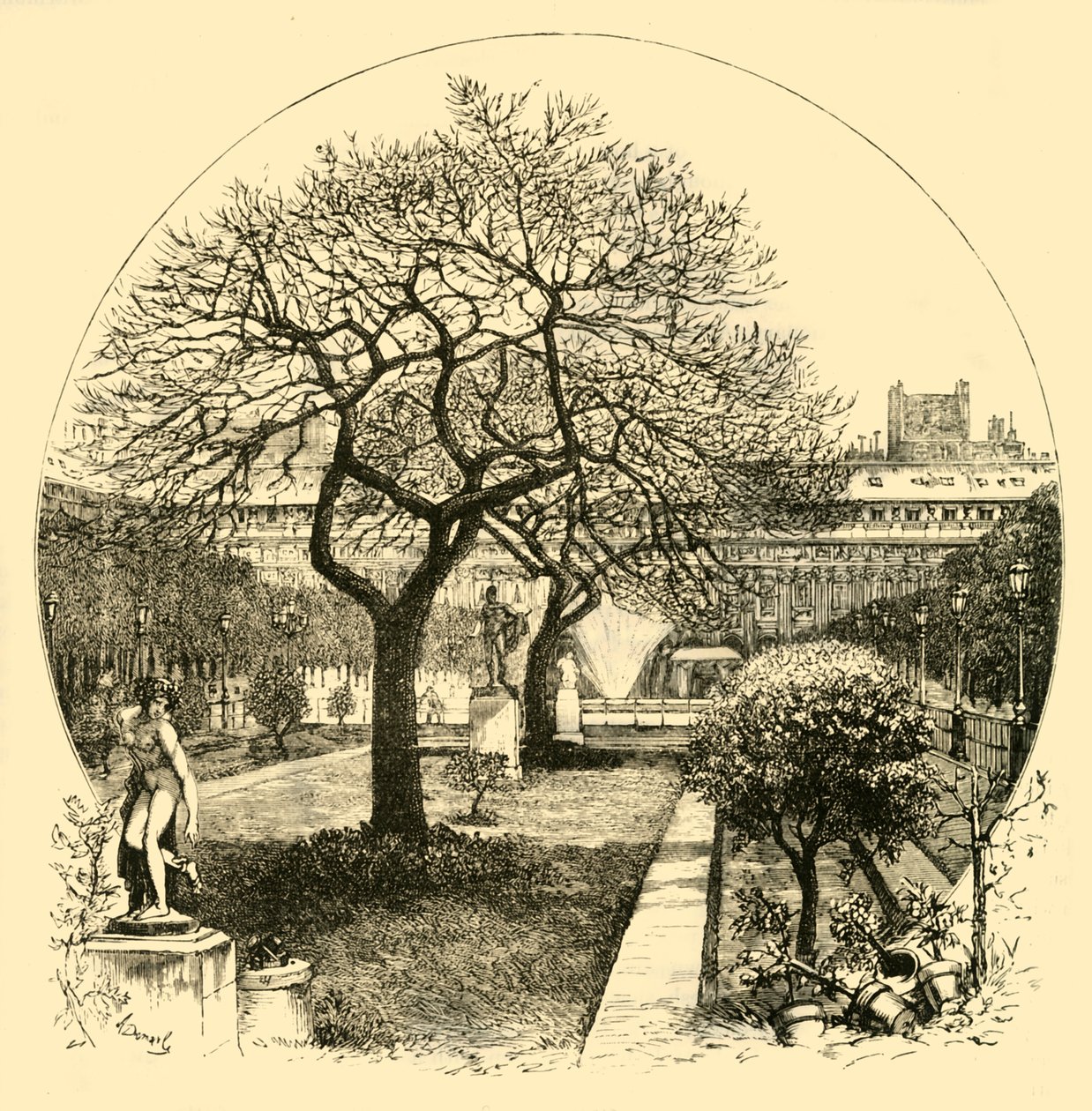 Hagene til Palais Royal, Paris, 1890. av Unbekannt