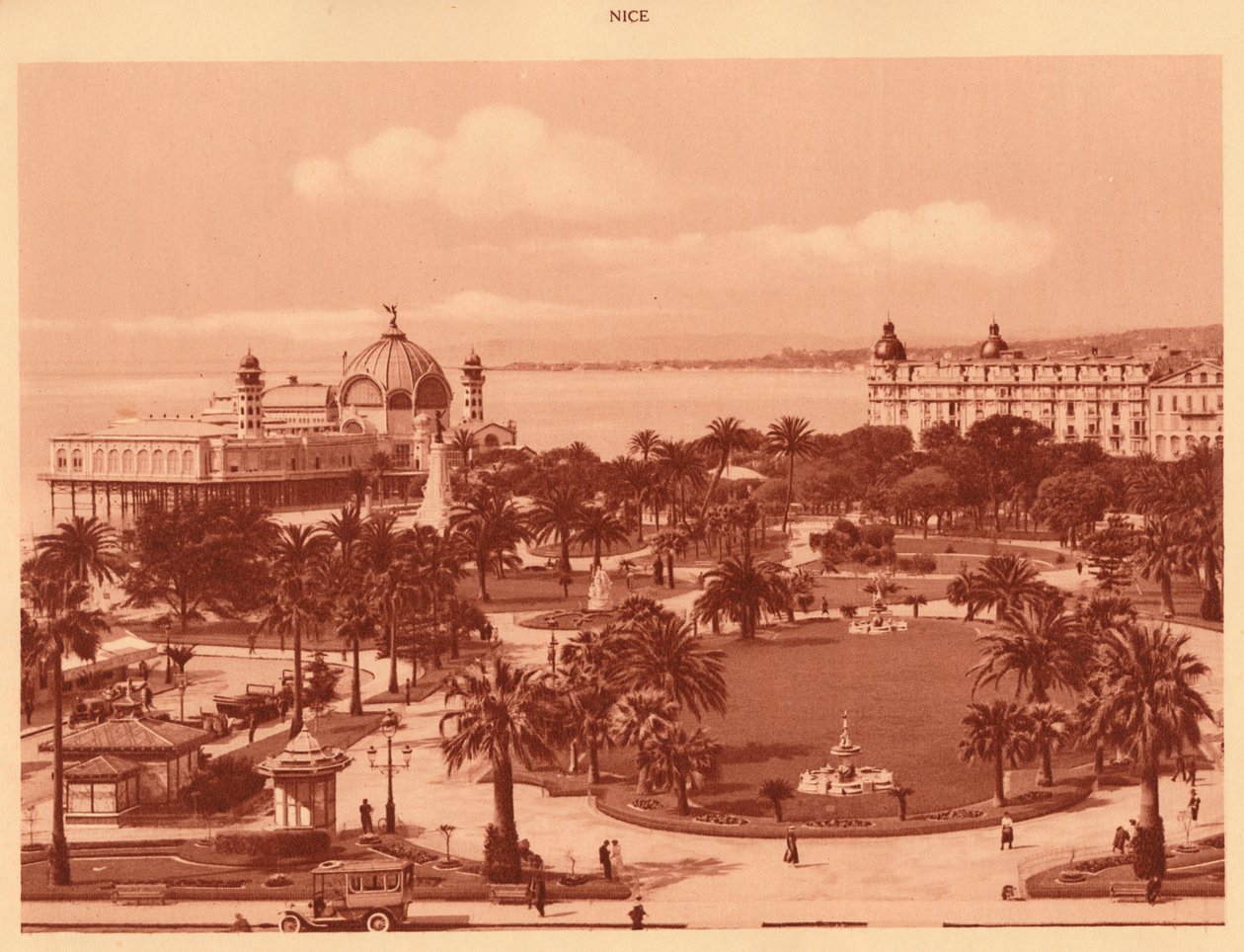 The Gardens sett fra kasinoet, Nice, 1930. av Unbekannt