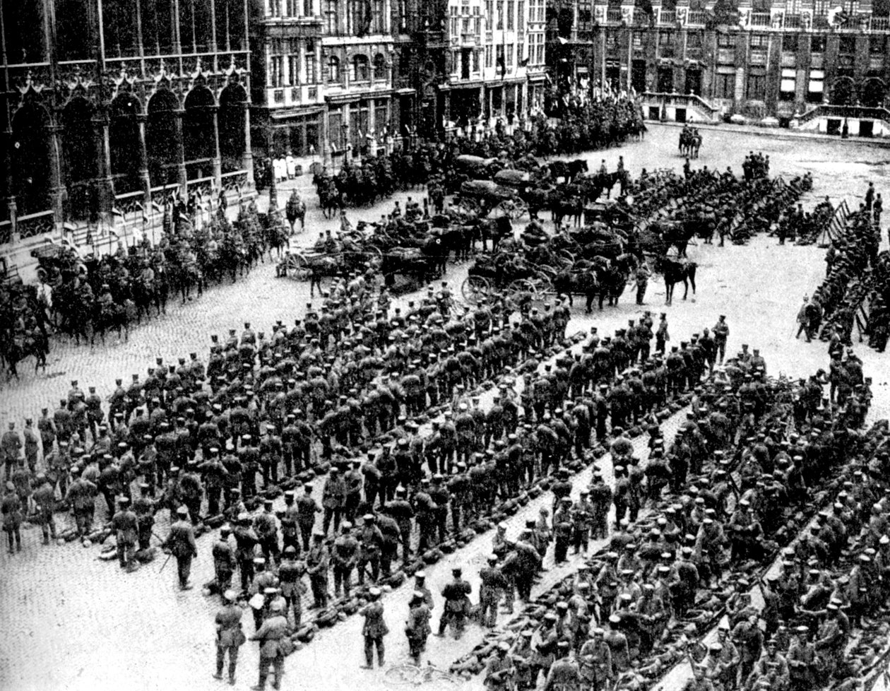 Den tyske hæren i Brussel, første verdenskrig, 1914 av Unbekannt