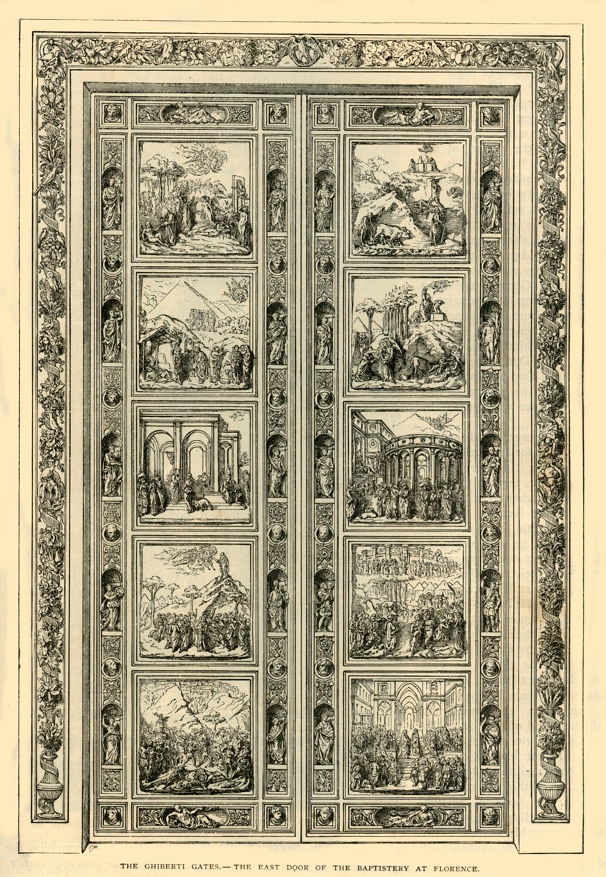 Ghiberti-portene - Østdøren til dåpskapellet i Firenze, 1882. av Unbekannt
