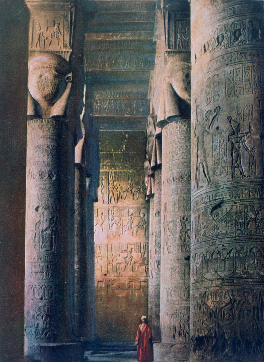 The Grand Hall, Temple of Hathor, Dendera, Egypt, 1900-tallet av Unbekannt