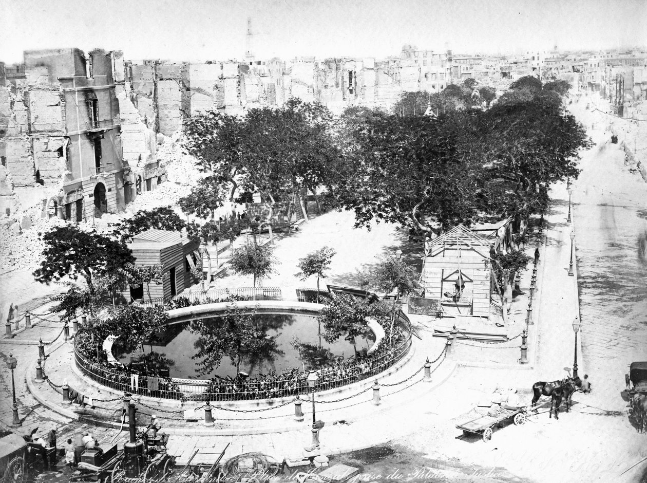 The Grand Square etter brannen, Alexandria, Egypt, c1910-tallet av Unbekannt