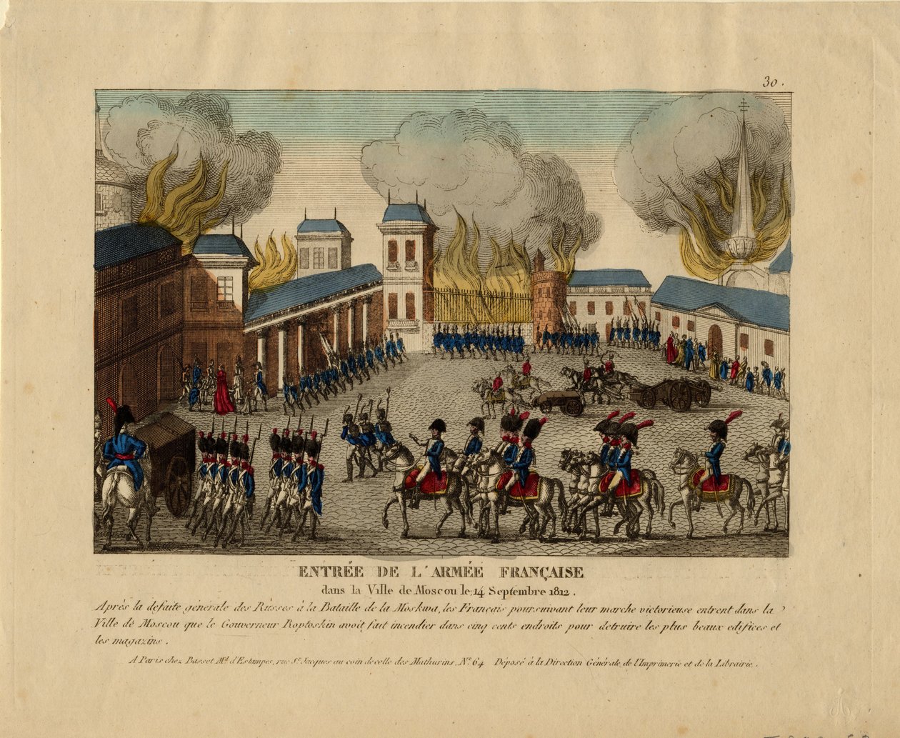 Grande Armée kommer inn i byen Moskva, 1812 av Unbekannt