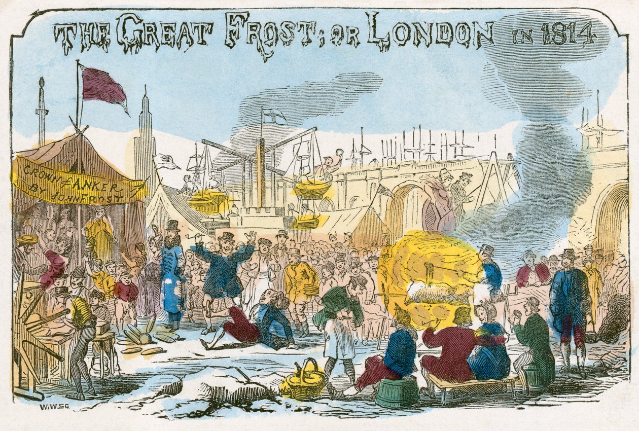 'Den store frosten, eller London i 1814', 1814 av Unbekannt