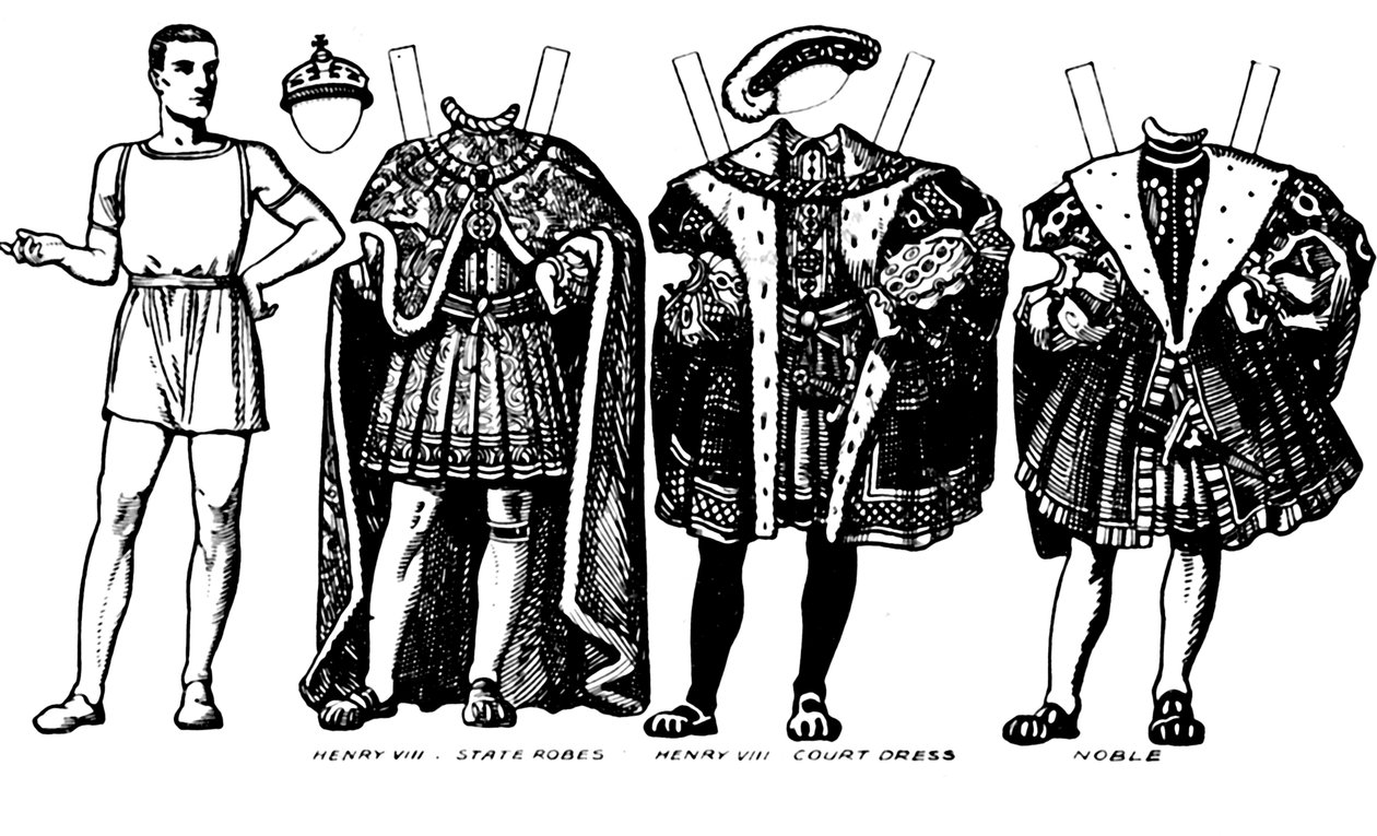 The Great Gallery of British Costume: Kjole slitt i Henry The Eighths Time, c1934 av Unbekannt