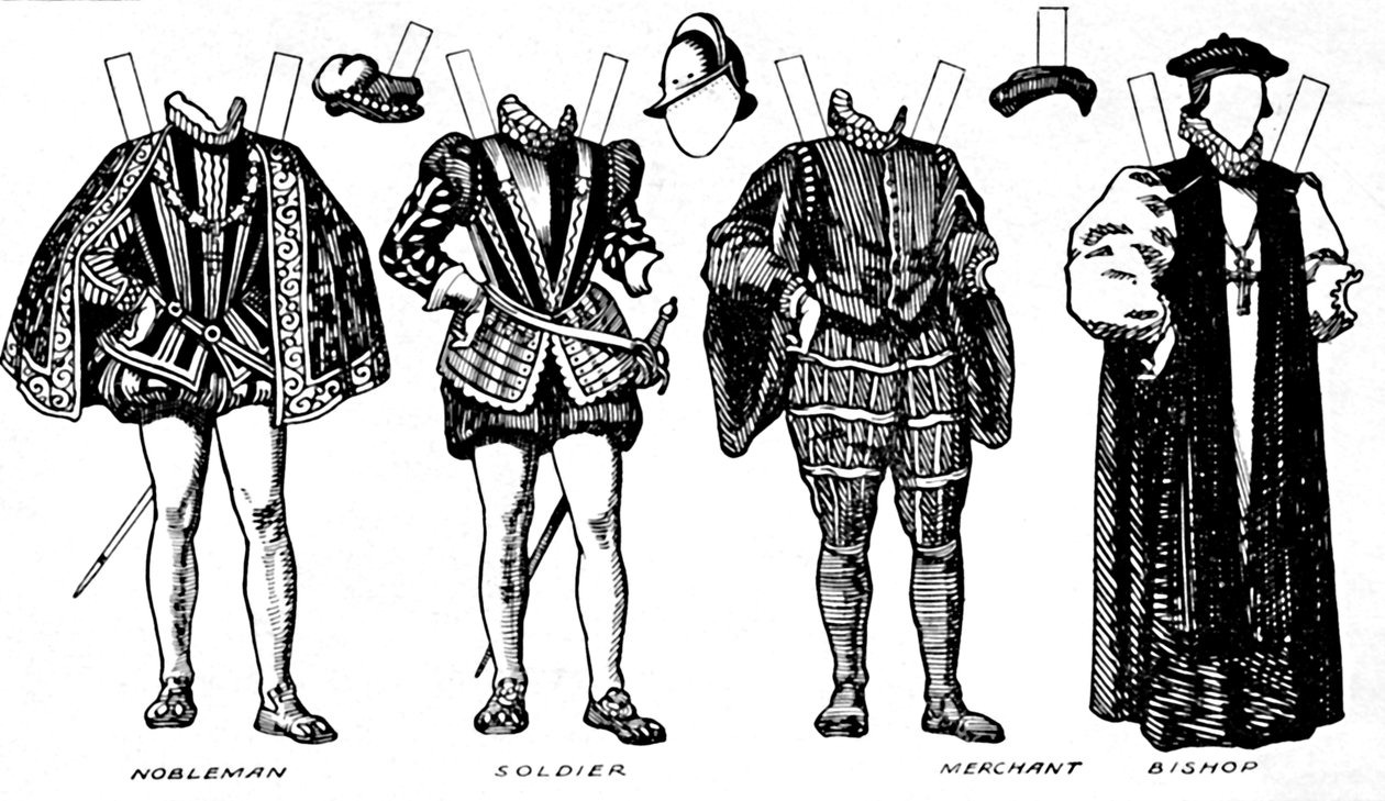 The Great Gallery of Costume: Varied Dresses Worn in the Days of Elizabeth, c1934 av Unbekannt