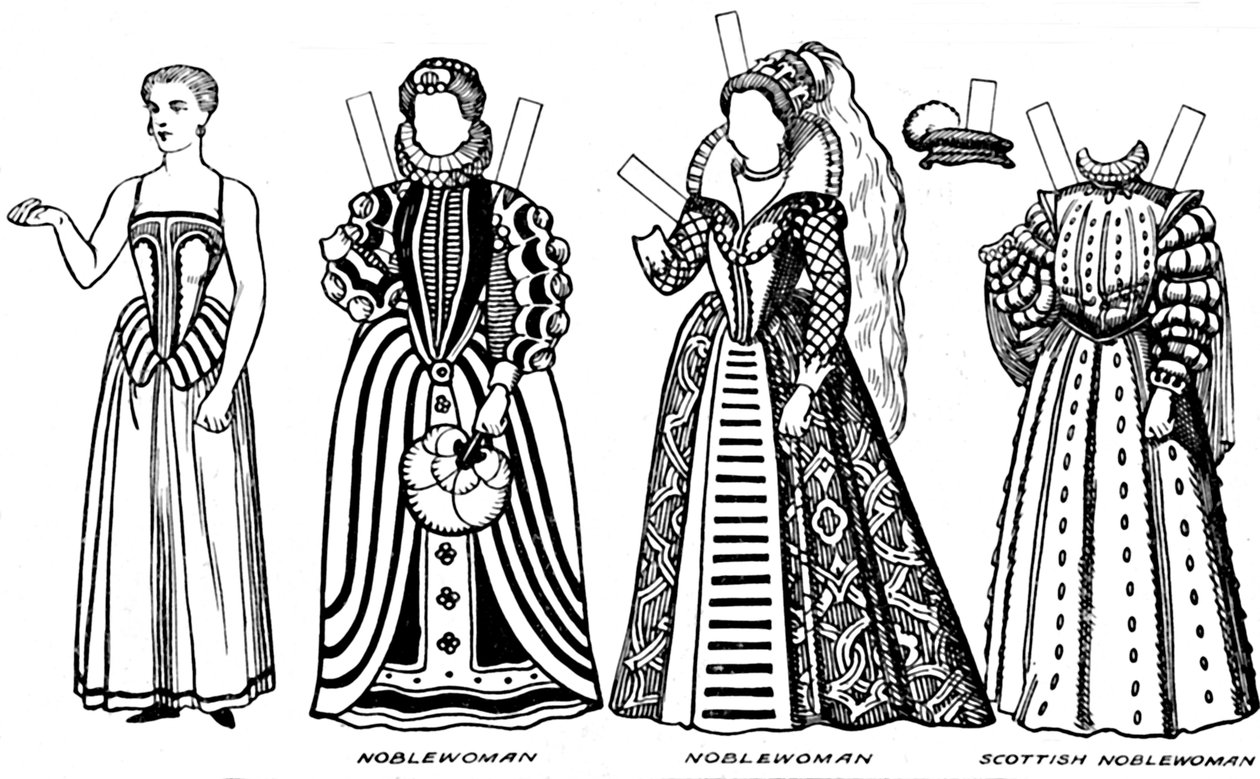 The Great Gallery of Costume: Varied Dresses Worn in the Days of Elizabeth, c1934 av Unbekannt