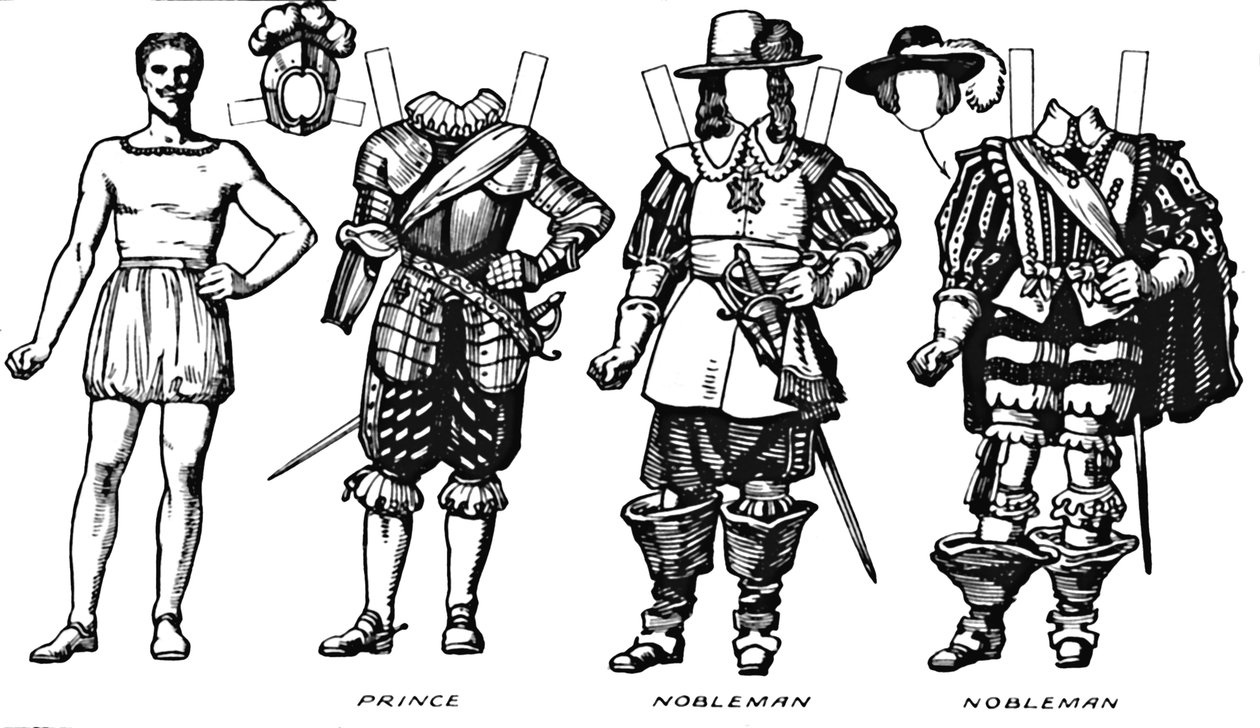 The Great Gallery of Historic Costume: Kjole slitt i James The Firsts Reign, c1934 av Unbekannt