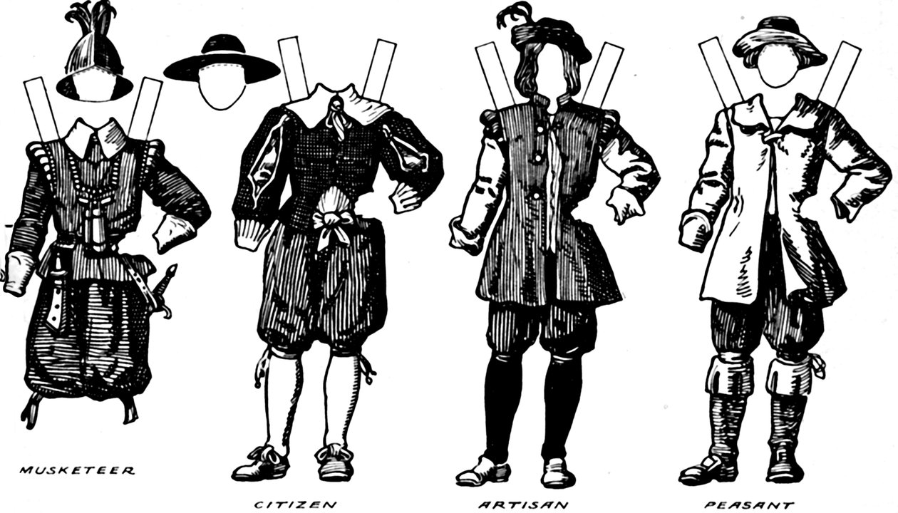 The Great Gallery of Historic Costume: Kjole slitt i James The Firsts Reign, c1934 av Unbekannt