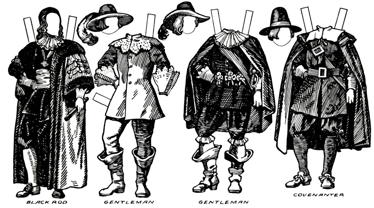 The Great Gallery of Historic Costume: Noen kjoler av Charles The First Time, c1934 av Unbekannt
