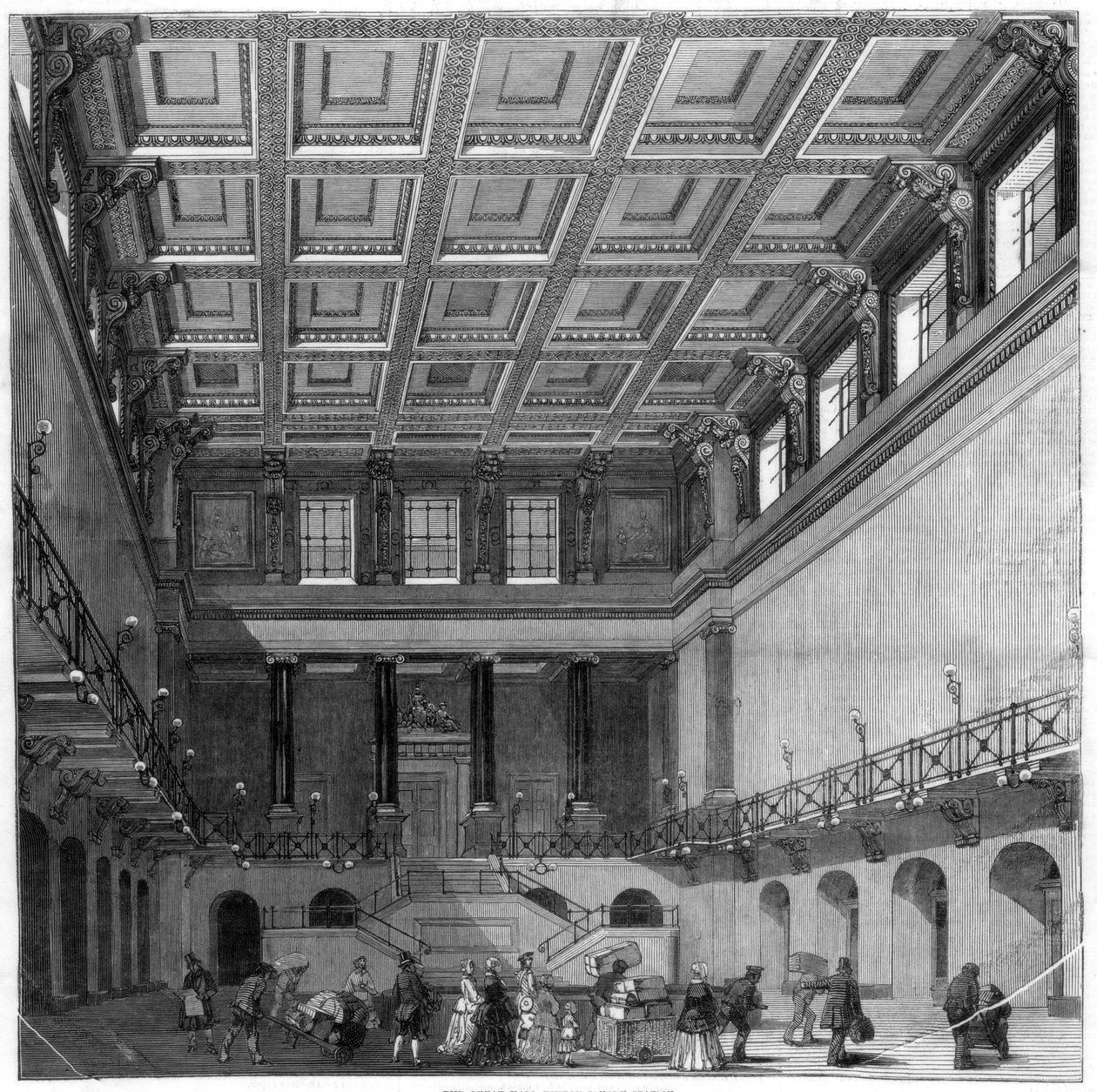 The Great Hall, Euston Square stasjon, 1849 av Unbekannt