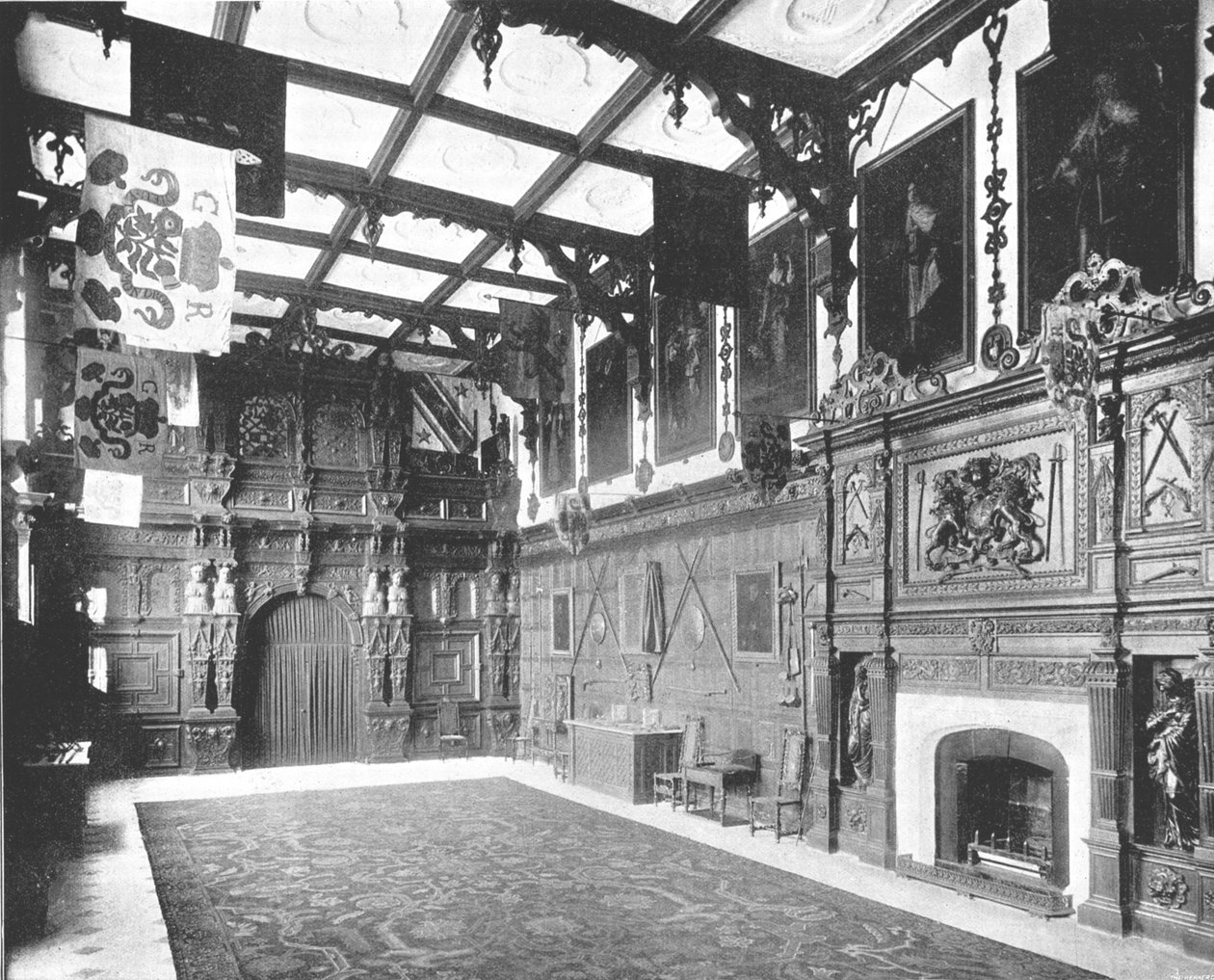 The Great Hall at Audley End, Saffron Walden, Essex, 1894. av Unbekannt