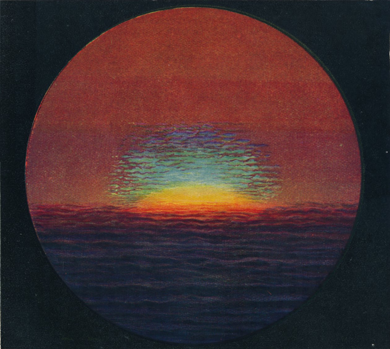 Det grønne blinket ved solnedgang, sjeldneste prismatisk farge brutt av atmosfæren, c1935 av Unbekannt