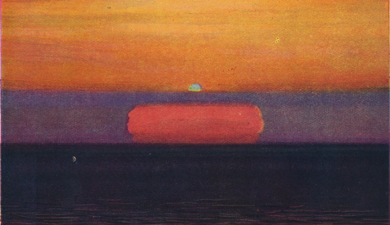 Det grønne blinket ved solnedgang, sjeldneste prismatisk farge brutt av atmosfæren, c1935 av Unbekannt