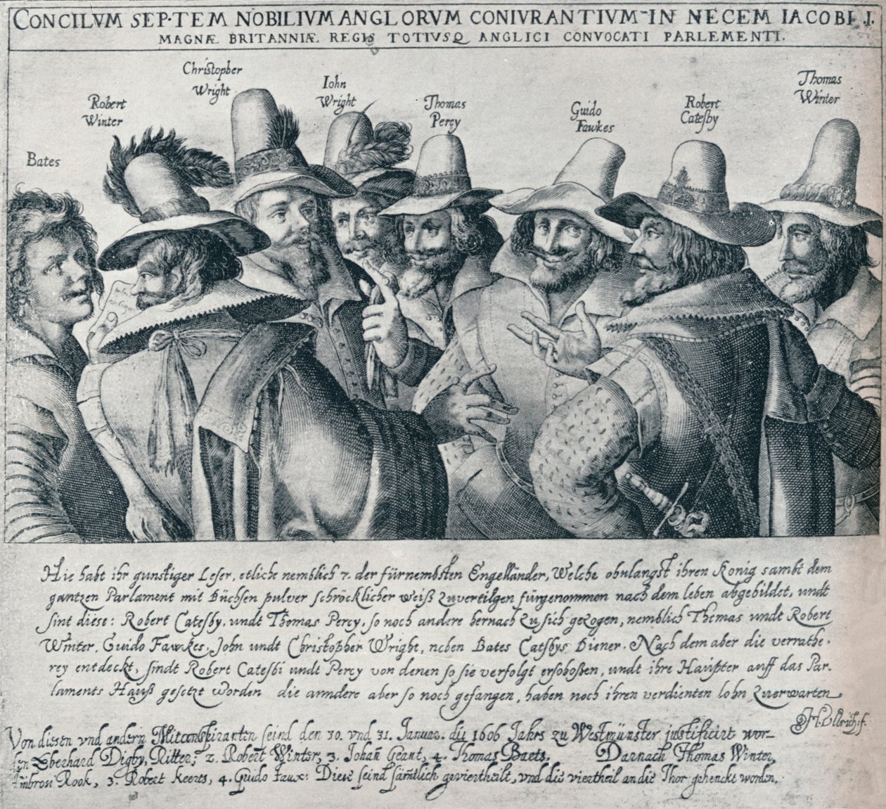 Kruttplottsammensvorne og deres tjener Bates, 1605, 1901 av Unbekannt