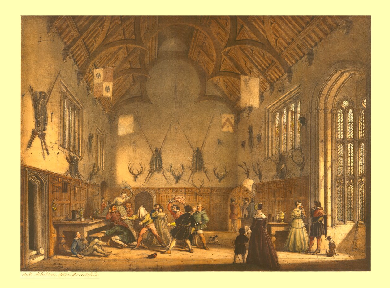 The Hall, Athelhampton, Dorset, c1838. av Unbekannt