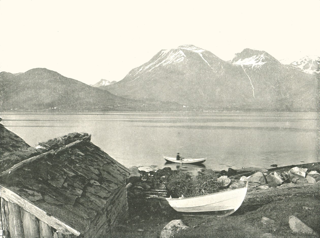 The Hardangerfjord at Rosendal, Norway, 1895. av Unbekannt