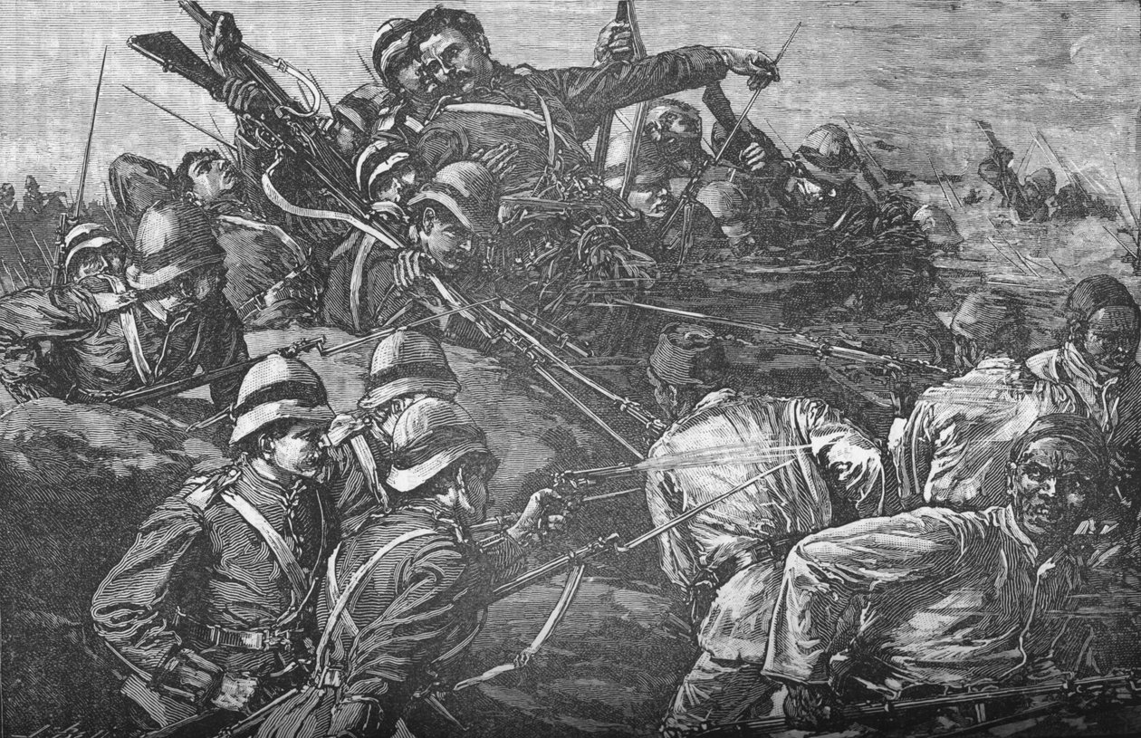 Highland Brigade stormer skyttergravene ved Tel-El-Kebir, c1882 av Unbekannt