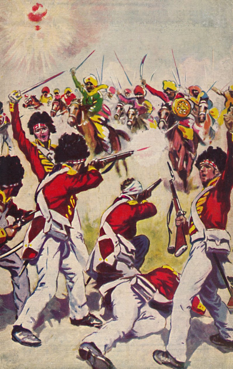 Highland Light Infantry. Anklagen for Mahratta-kavaleriet ved Assaye, 1803, 1939 av Unbekannt