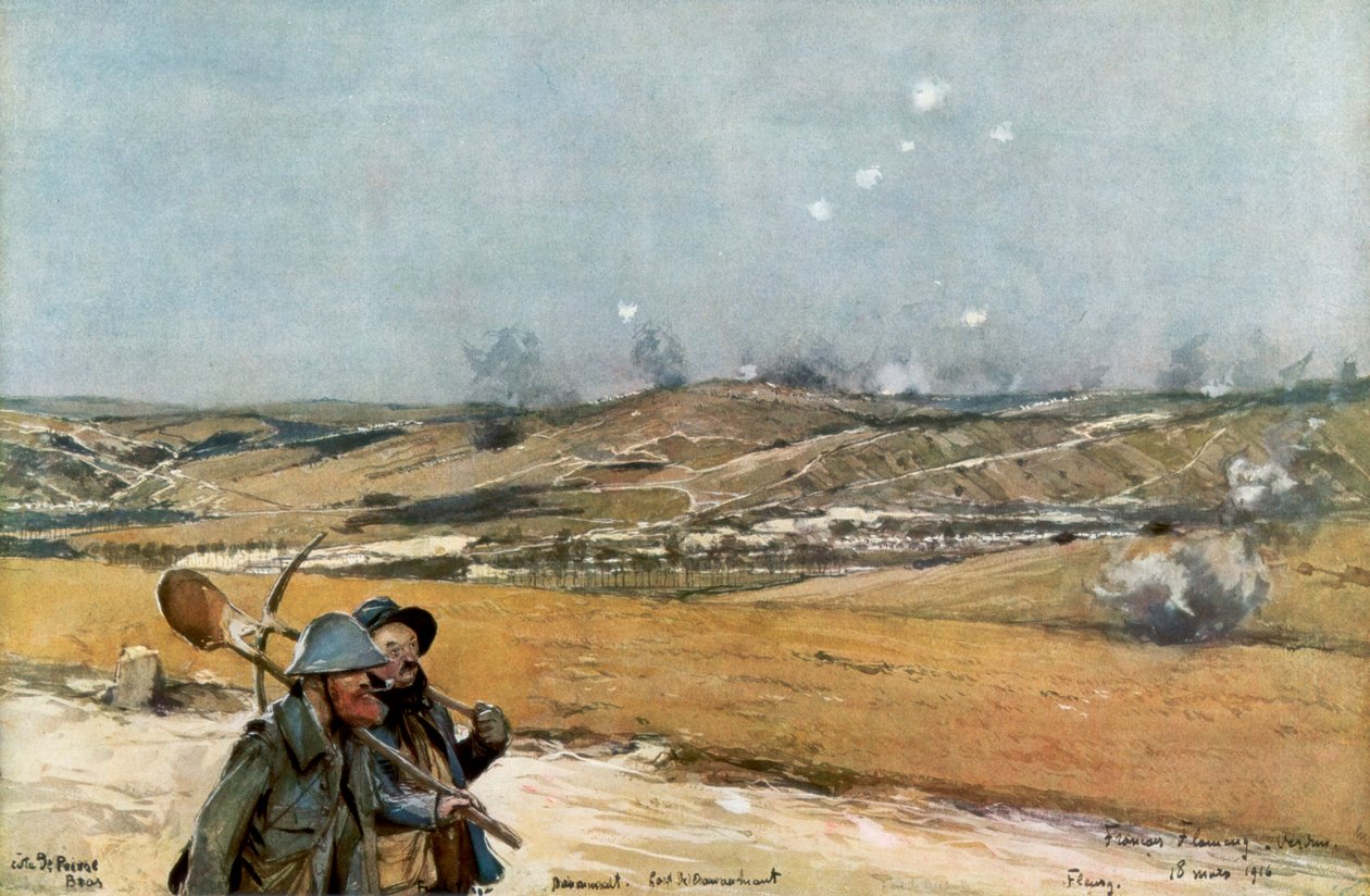The Hills and Fort of Douaumont, Verdun, Frankrike, 18. mars 1916, 1926 av Unbekannt