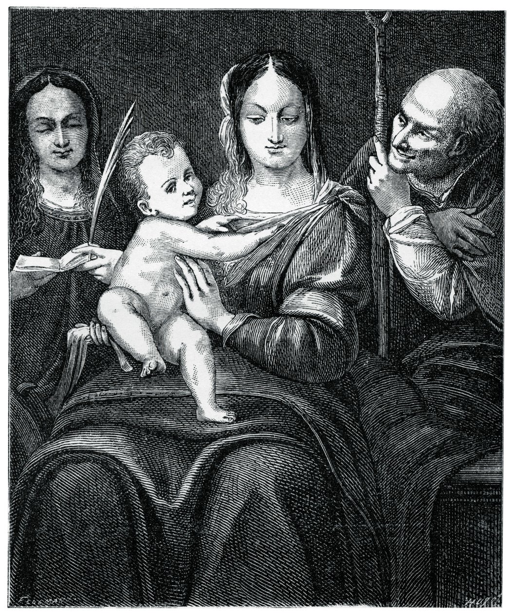 Den hellige familie med St Catherine, 1769, 1870 av Unbekannt
