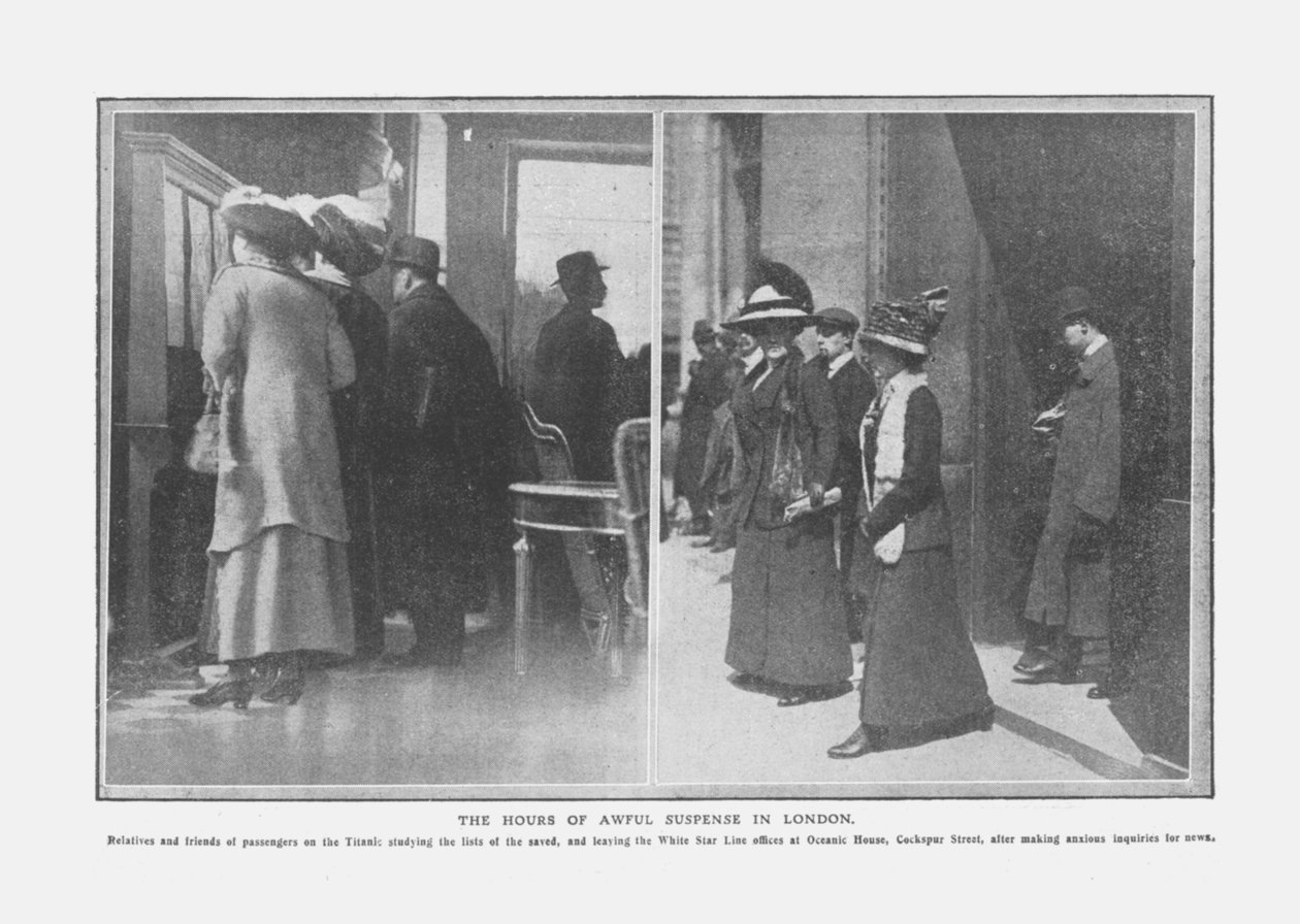 The Hours of Awful Suspense i London, 20. april 1912. av Unbekannt