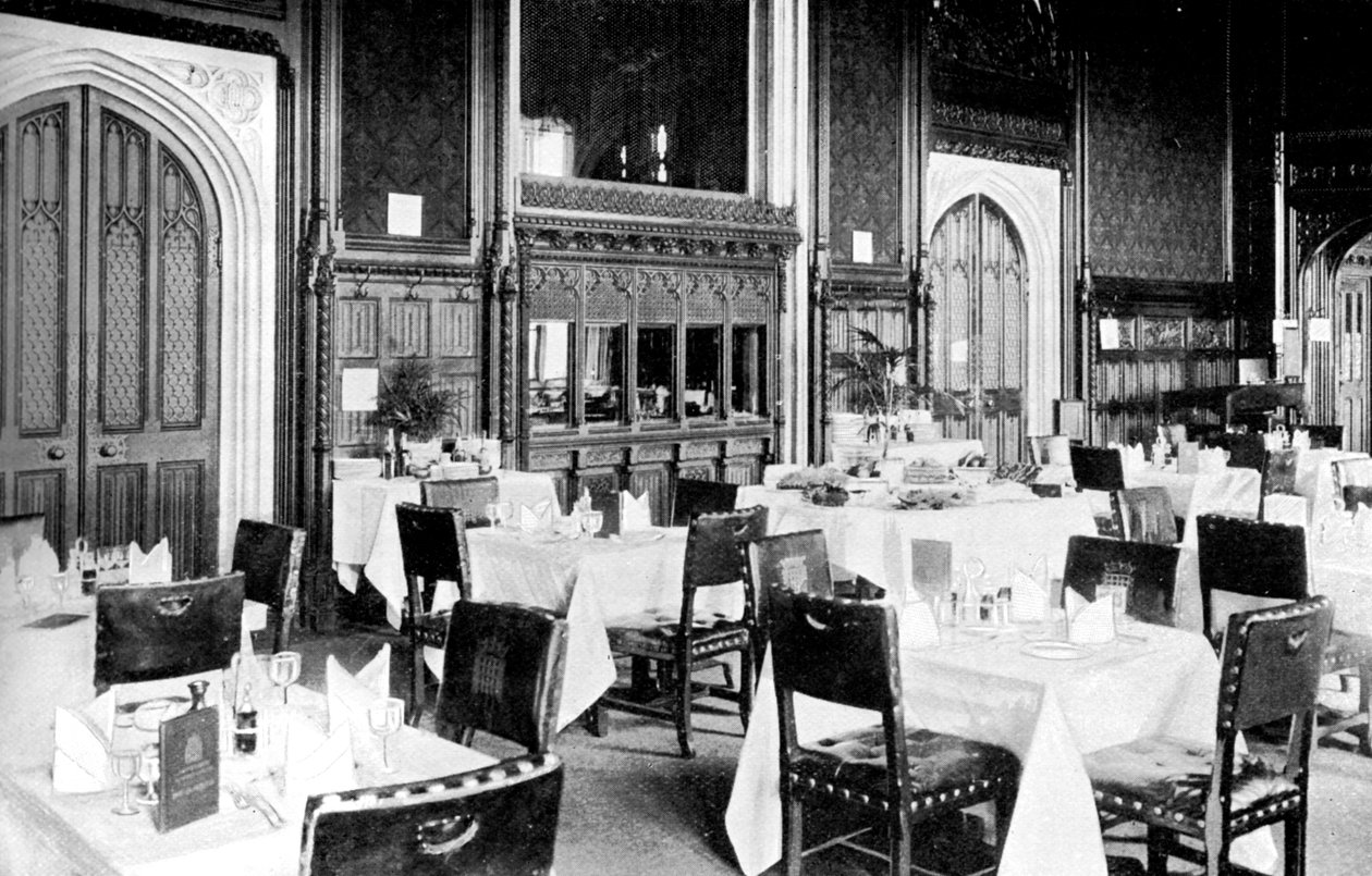 Underhusets spisesal, Palace of Westminster, London, c1905 av Unbekannt