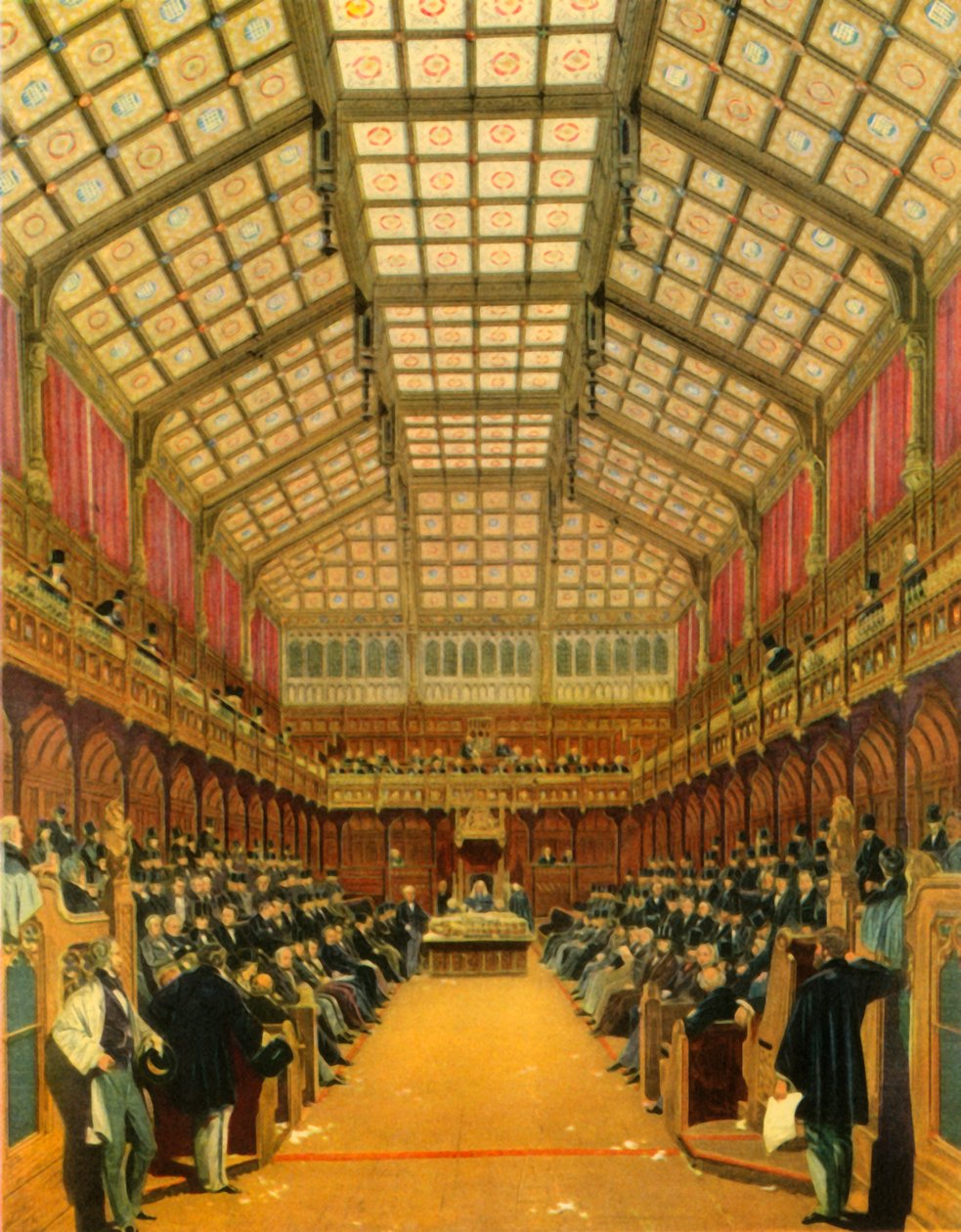 'Underhuset under en debatt', 1858, 1947. av Unbekannt