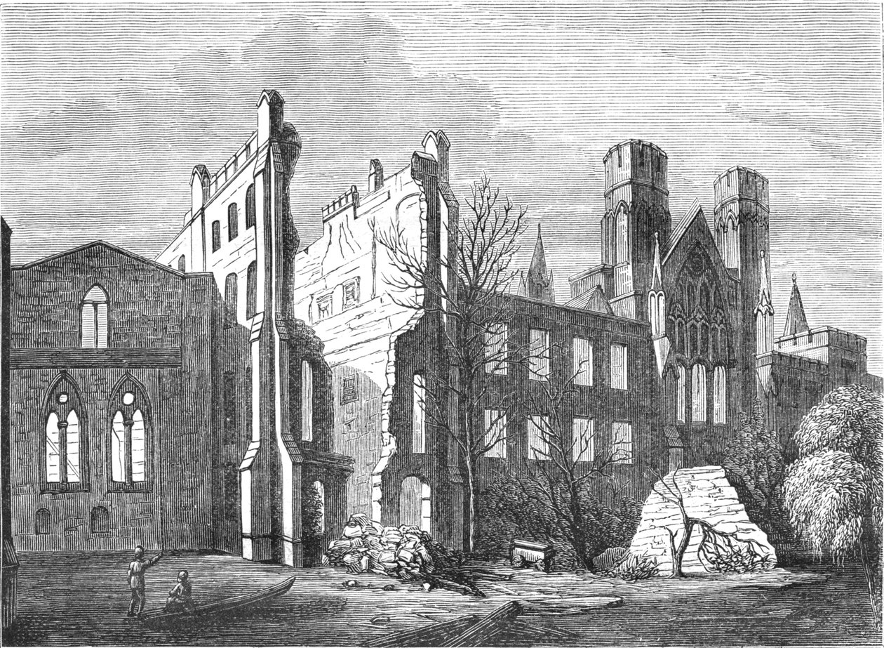 Houses of Parliament etter brannen i 1834, 1897 av Unbekannt