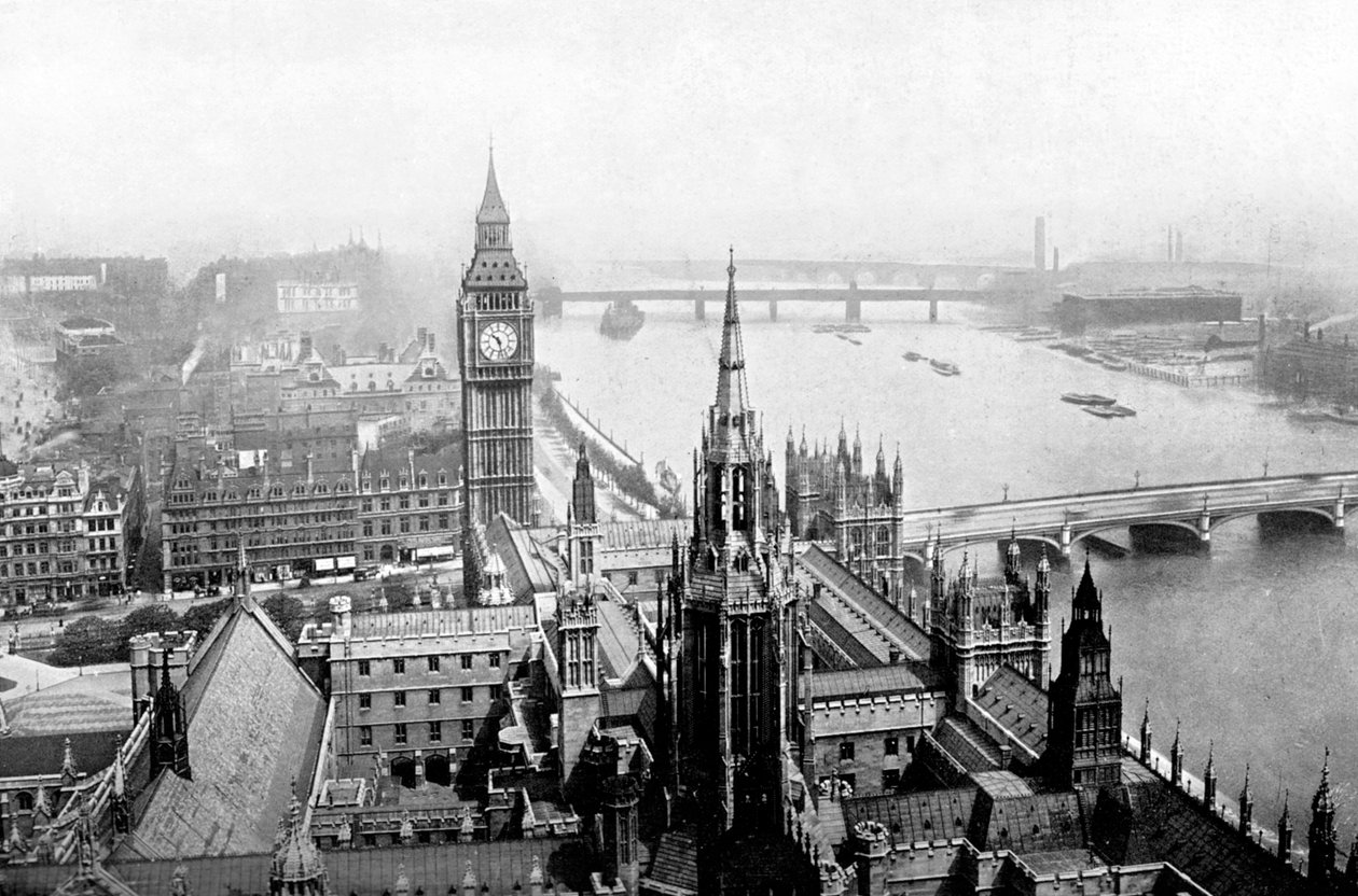 The Houses of Parliament, sett fra Victoria Tower, Westminster, London, c1905 av Unbekannt