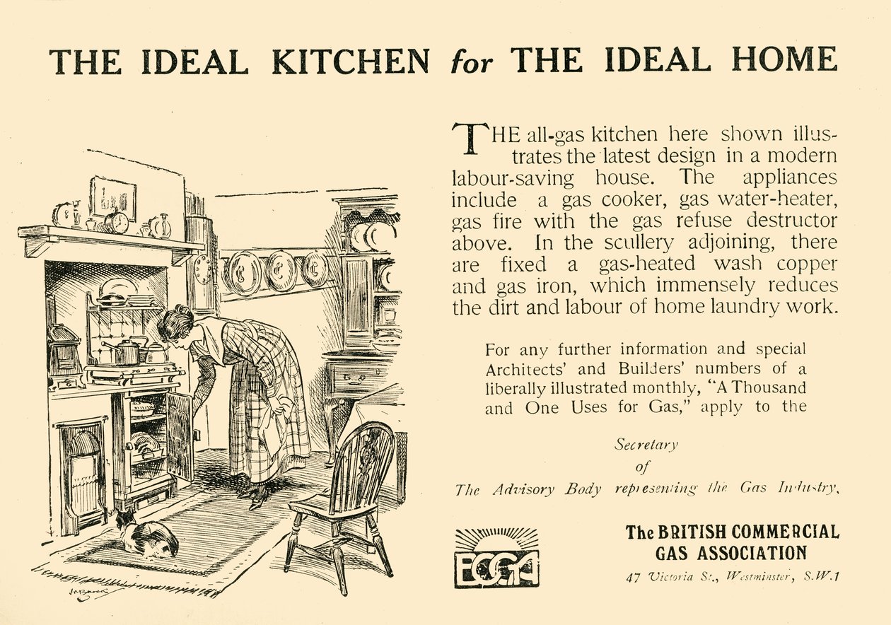 Det ideelle kjøkkenet for det ideelle hjemmet - The British Commercial Gas Association, 1920. av Unbekannt