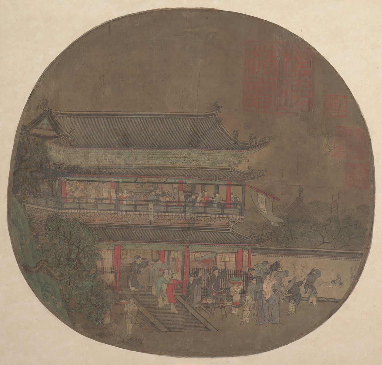 Den udødelige Lü Dongbin dukker opp over Yueyang-paviljongen, sent på 1200- og tidlig på 1300-tallet. av Unbekannt
