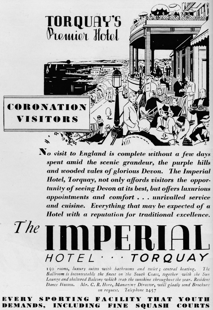 The Imperial Hotel, Torquay, 1937 av Unbekannt