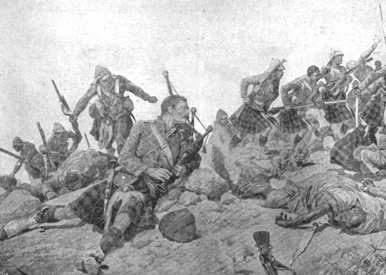 The Indian Frontier War, 1897: Stormingen av Dargai Ridge av Gordon Highlanders, oktober av Unbekannt