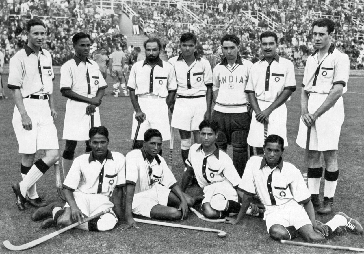 Det indiske hockeylaget, vinnere av gullmedaljer, OL i Berlin, 1936 av Unbekannt