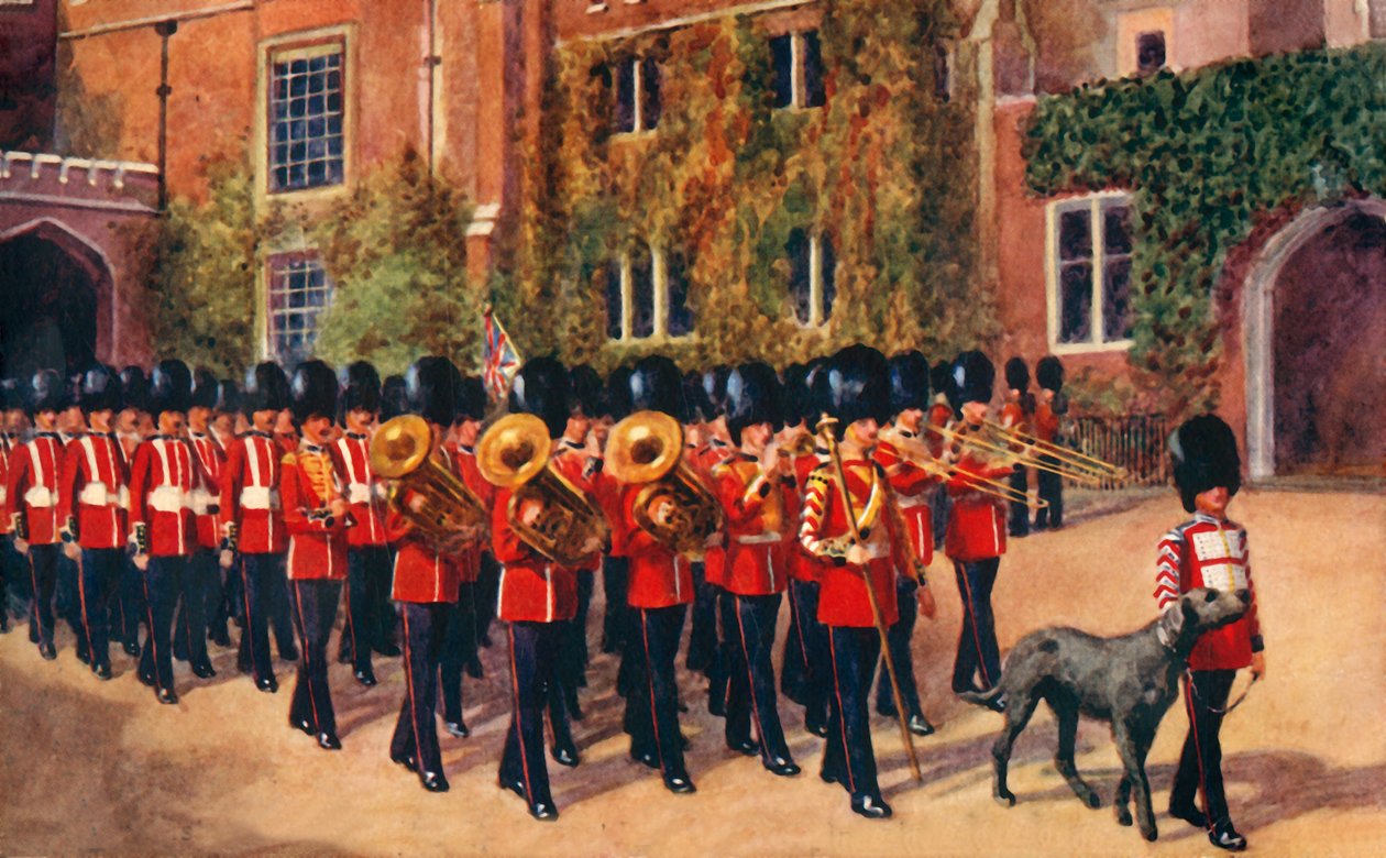 De irske vaktene forlater St. James Palace etter vaktskiftet, 1933. av Unbekannt