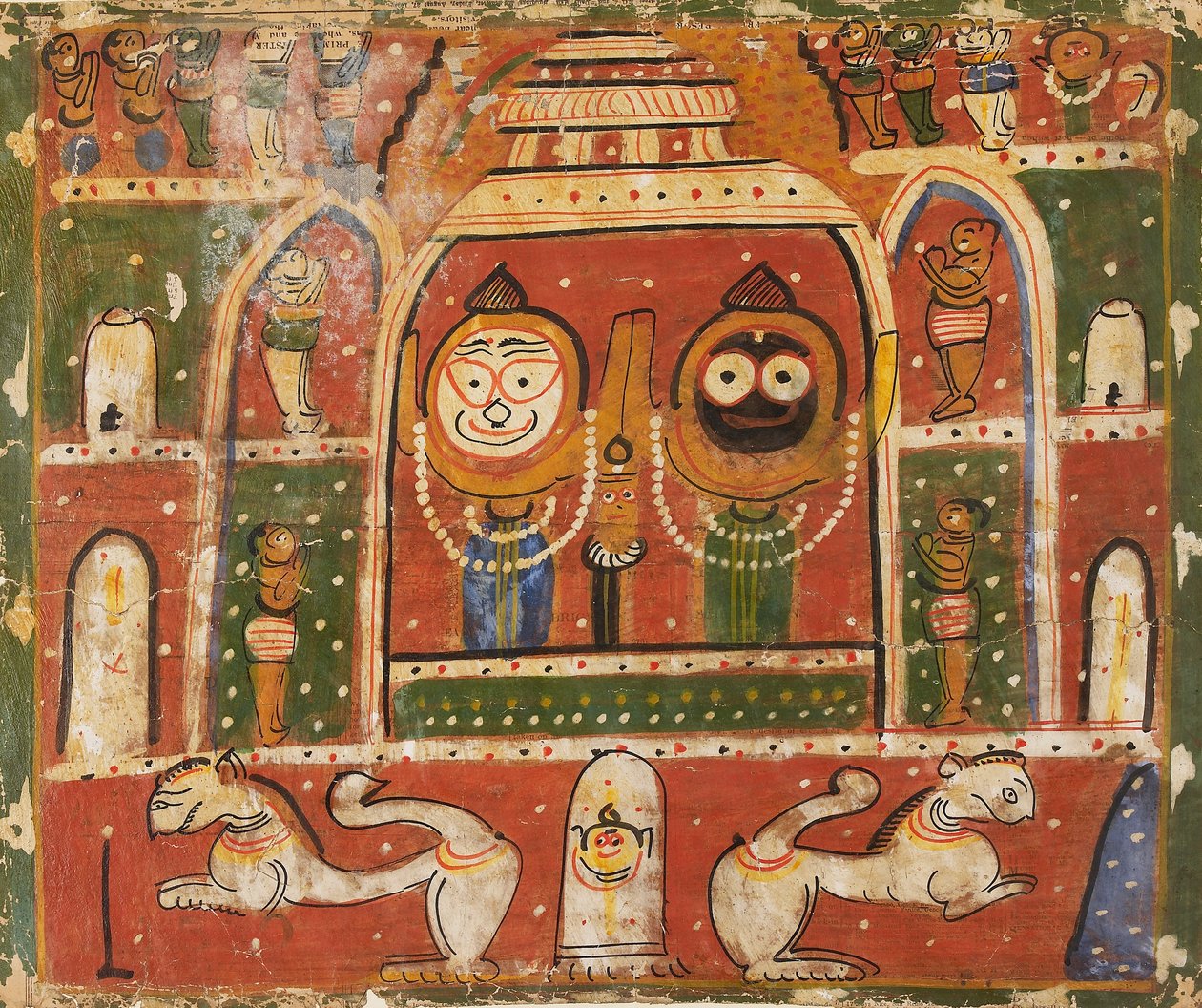 Jagannatha-trioen i helligdommen i Puri, 1931 eller 1932 av Unbekannt