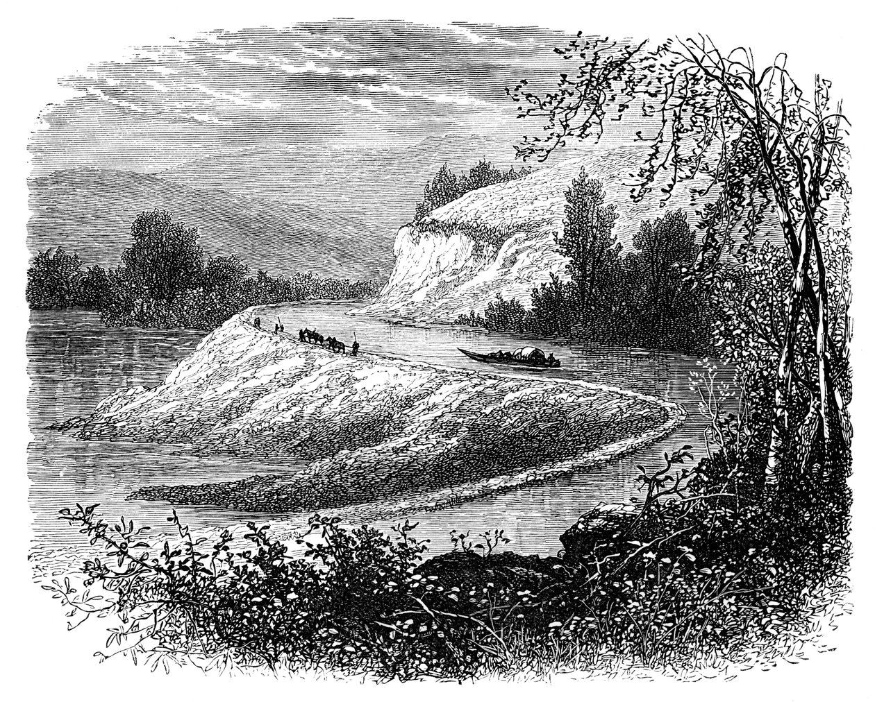 James River og landsbygda nær Richmond, Virginia, USA, 1800-tallet av Unbekannt