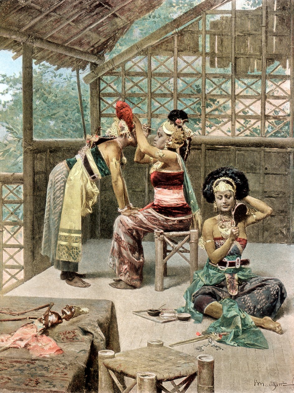 De javanesiske danserne, Universal Exposition, Paris, 1889 av Unbekannt