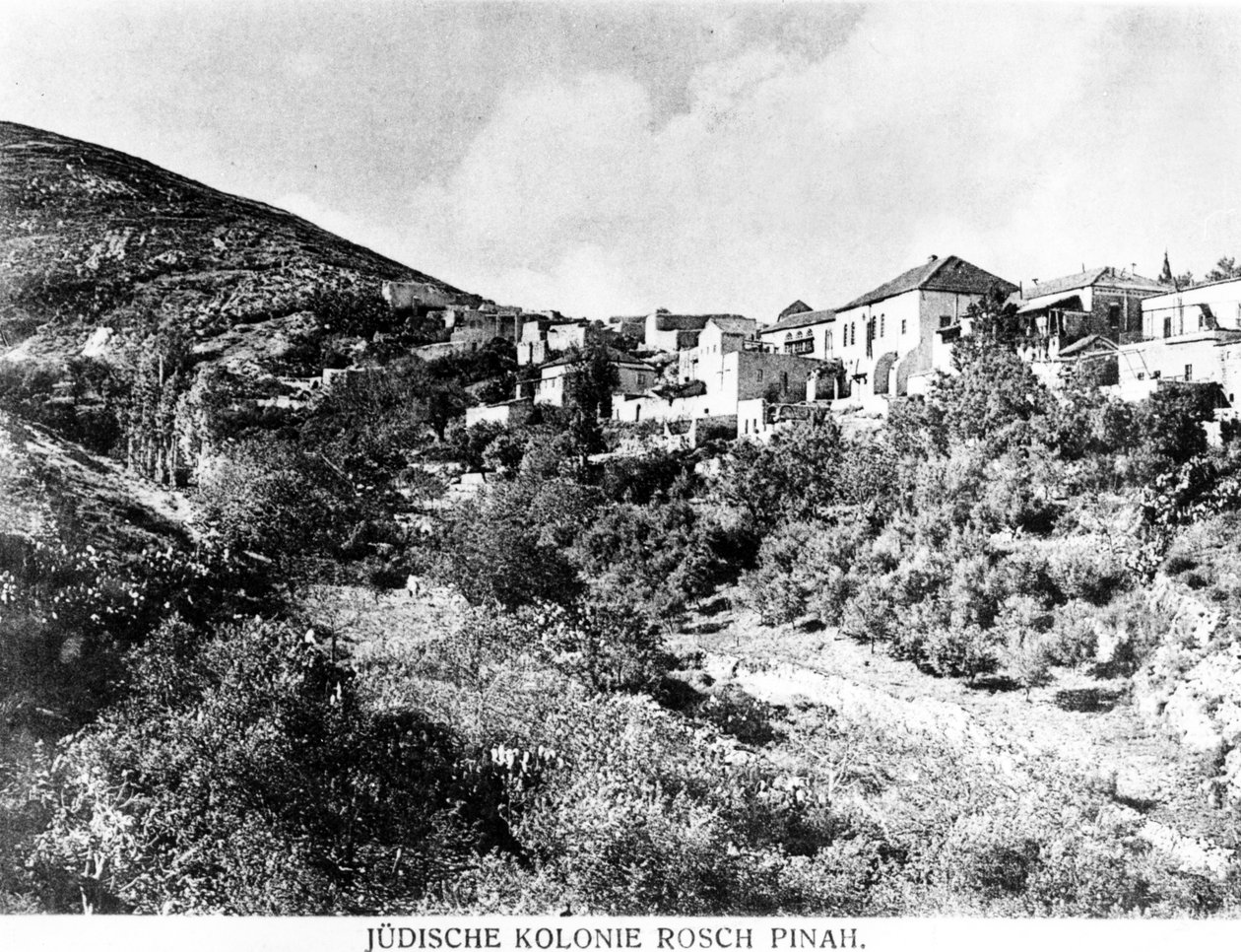 Den jødiske kolonien Rosch Pinah, ca. 1900 (photolitho) av Unbekannt