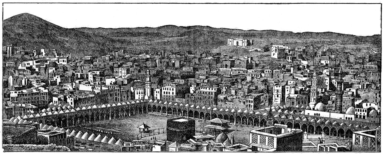 Kabaen, Masjid al-Haram-moskeen, Mekka, 1877 av Unbekannt