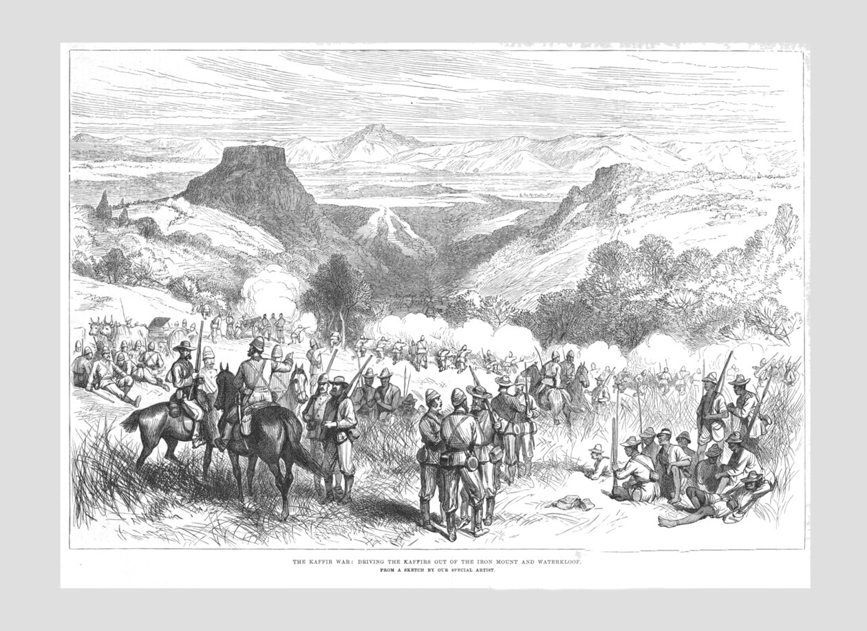 Kaffirkrigen - Kjører kafferne ut av Iron Mount og Waterkloof, 1878. av Unbekannt
